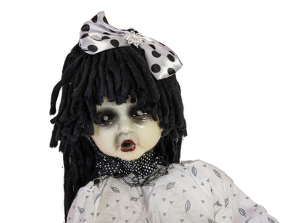 Europalms Halloween Figur Mädchen auf Schaukelpferd, animiert, 72cm – Ansicht 4