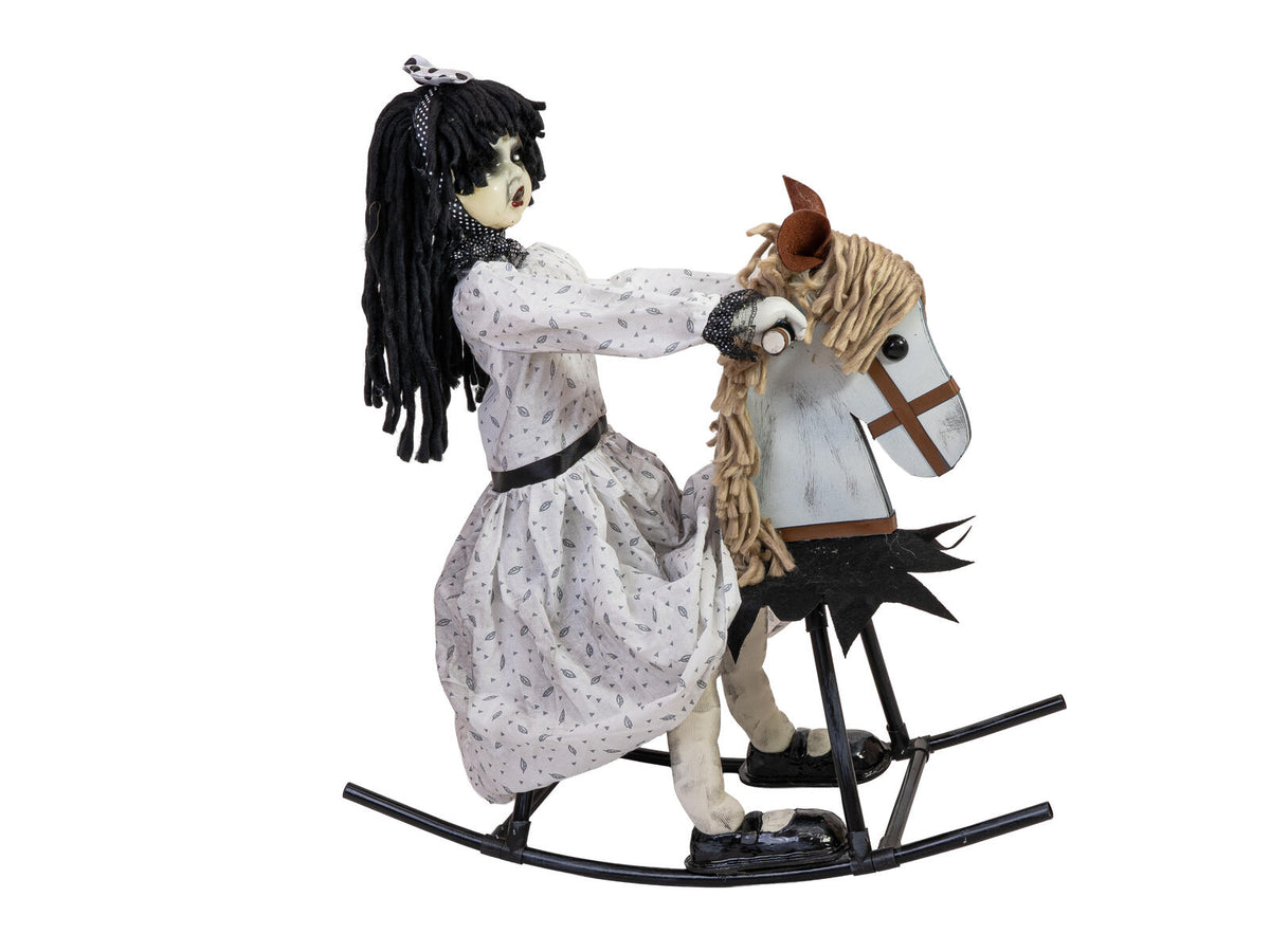 Europalms Halloween Figur Mädchen auf Schaukelpferd, animiert, 72cm – Ansicht 6
