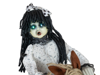 Europalms Halloween Figur Mädchen auf Schaukelpferd, animiert, 72cm – Ansicht 7