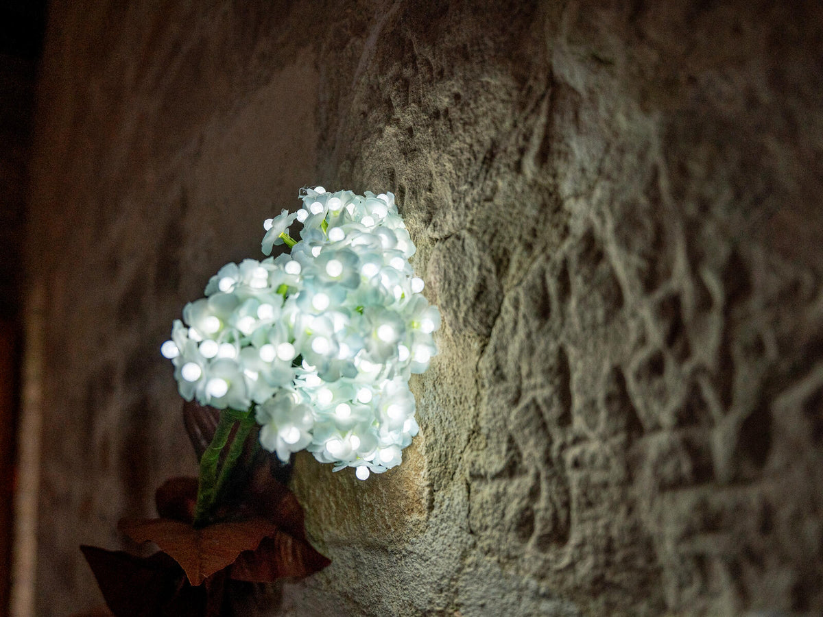 Europalms Hortensie, weiß mit Blüten, 100 LEDs – Ansicht 6