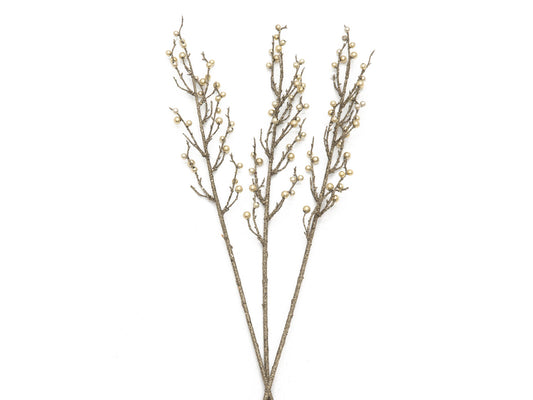 Europalms Beerenzweig glitzer gold 85cm 3x