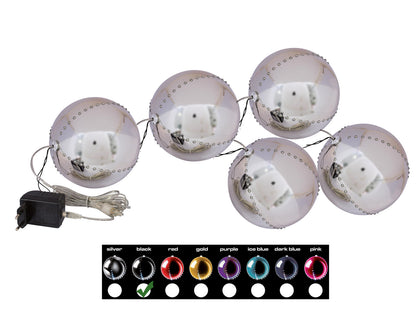 Europalms LED Snowball 8cm, schwarz 5x