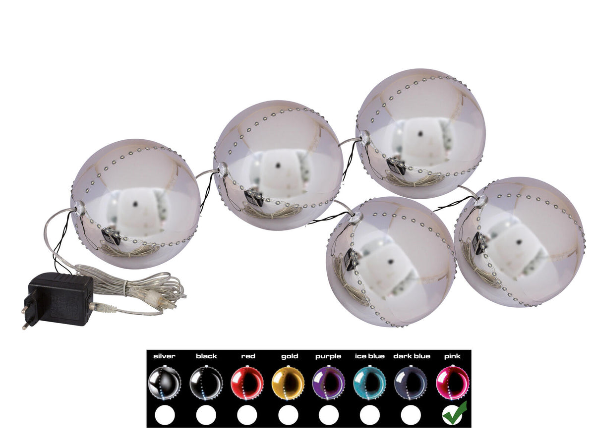 Europalms LED Snowball 8cm, rosa 5x