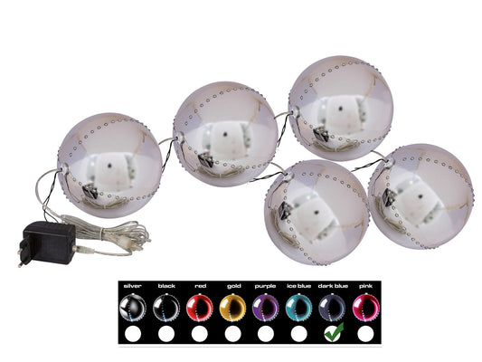 Europalms LED Snowball 8cm, dunkelblau 5x