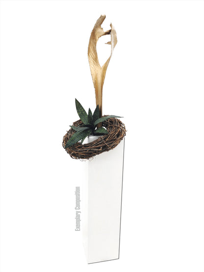 Europalms Palmblattkopf, getrocknet, gold – Ansicht 6
