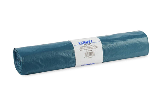 Funny LDPE-Regenerat Müllsäcke, blau, Typ 60, 120 l, 700 x 1.100 mm, 250 Stück