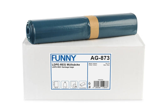 Funny LDPE-Regenerat Müllsäcke, blau, Typ 100, 120 l, 700 x 1.100 mm, 150 Stück
