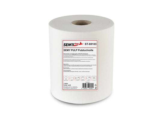 SemyTop Semy Pulp Putztuchrolle 29 cm, weiß, 300 Blatt, 1 Rolle