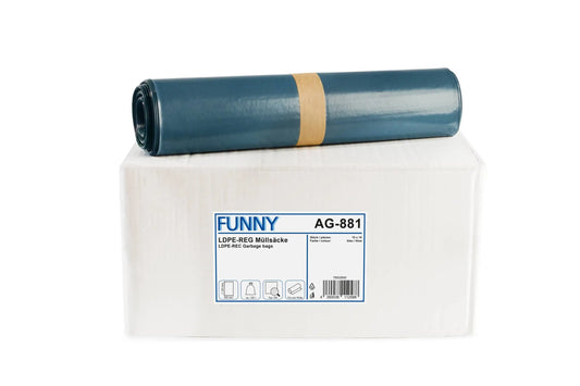 Funny LDPE-Regenerat Müllsacke, blau, Typ 150, 120 l, 700 x 1.100 mm, 100 Stück