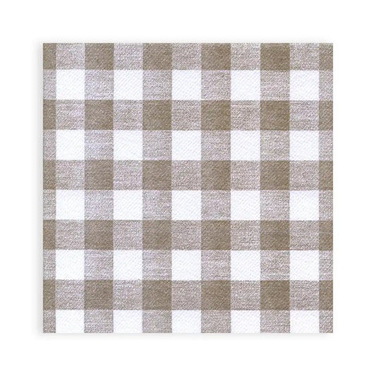 SemyTop Airlaid-Motivservietten "kariert braun", 40 x 40 cm, 1/4-Falz, 16 x 50 Stück