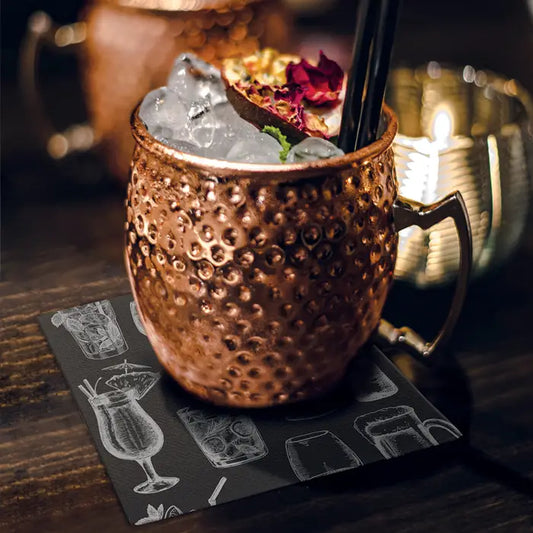 SemyTop Motivservietten "Cocktail schwarz", 20 x 20 cm, 2-lagig, 1/4-Falz, 32 x 100 Stück