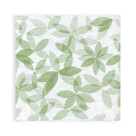 SemyTop Motivservietten "Olivenblatt grün", 40 x 40 cm, 3-lagig, 1/4-Falz, 16 x 50 Stück