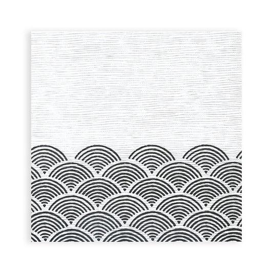 SemyTop Motivservietten "Bögen schwarz", 40 x 40 cm, 3-lagig, 1/4-Falz, 16 x 50 Stück