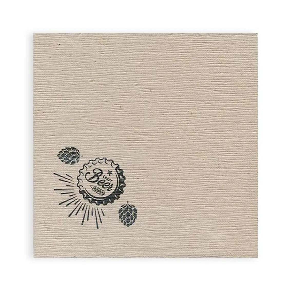 SemyTop Motivservietten "Beer" recycling braun, 40 x 40 cm, 3-lagig, 1/4-Falz, 16 x 50 Stück