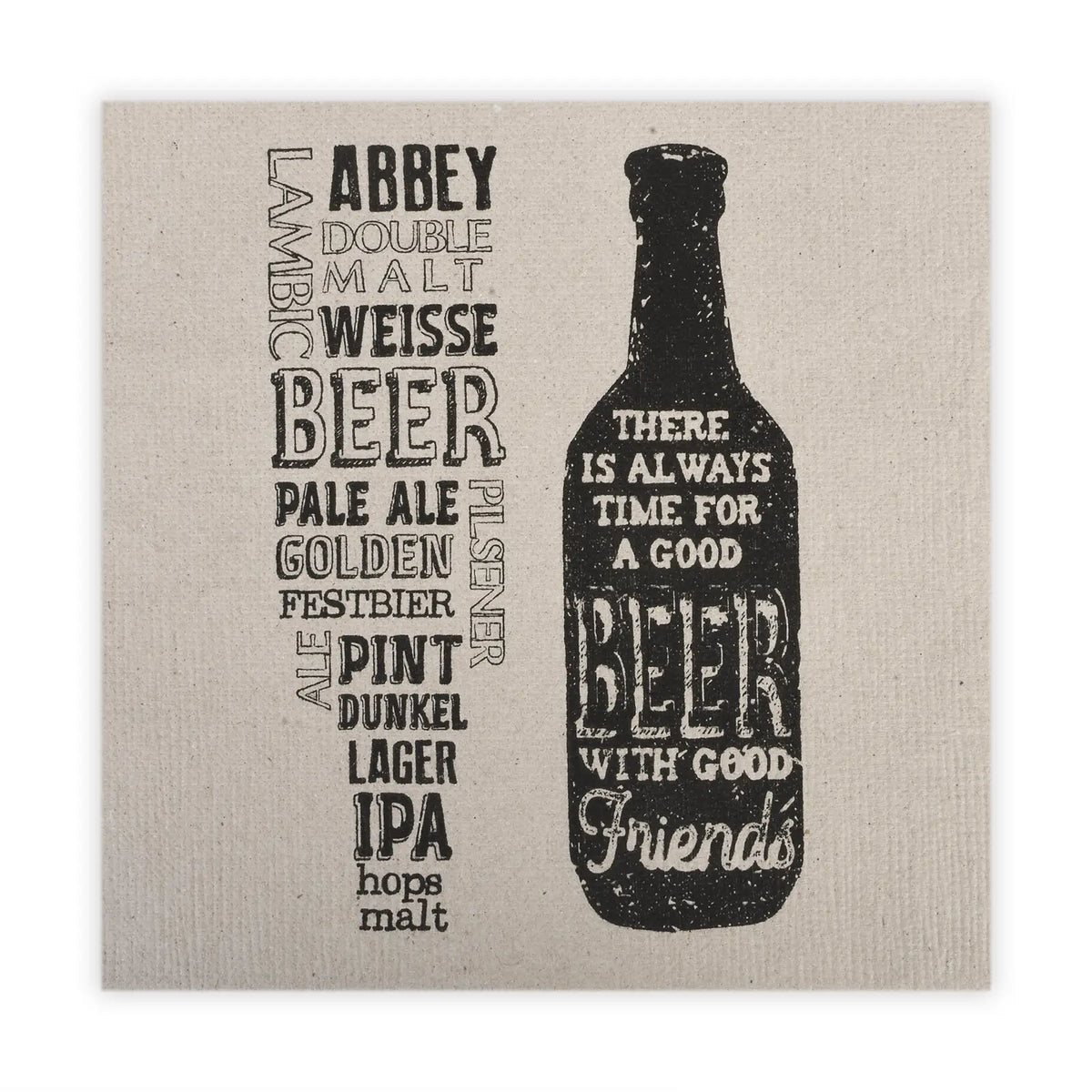 SemyTop Motivservietten "Beer" recycling braun, 40 x 40 cm, 3-lagig, 1/4-Falz, 16 x 50 Stück