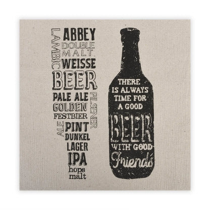 SemyTop Motivservietten "Beer" recycling braun, 40 x 40 cm, 3-lagig, 1/4-Falz, 16 x 50 Stück