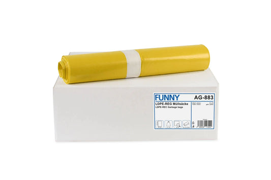 Funny LDPE-Regenerat Müllsäcke, gelb, Typ 60, 120 l, 700 x 1.100 mm, 250 Stück