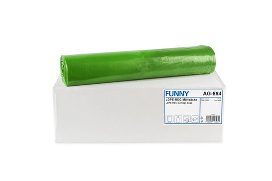 Funny LDPE-Regenerat Müllsäcke, grün, Typ 60, 120 l, 700 x 1.100 mm, 250 Stück