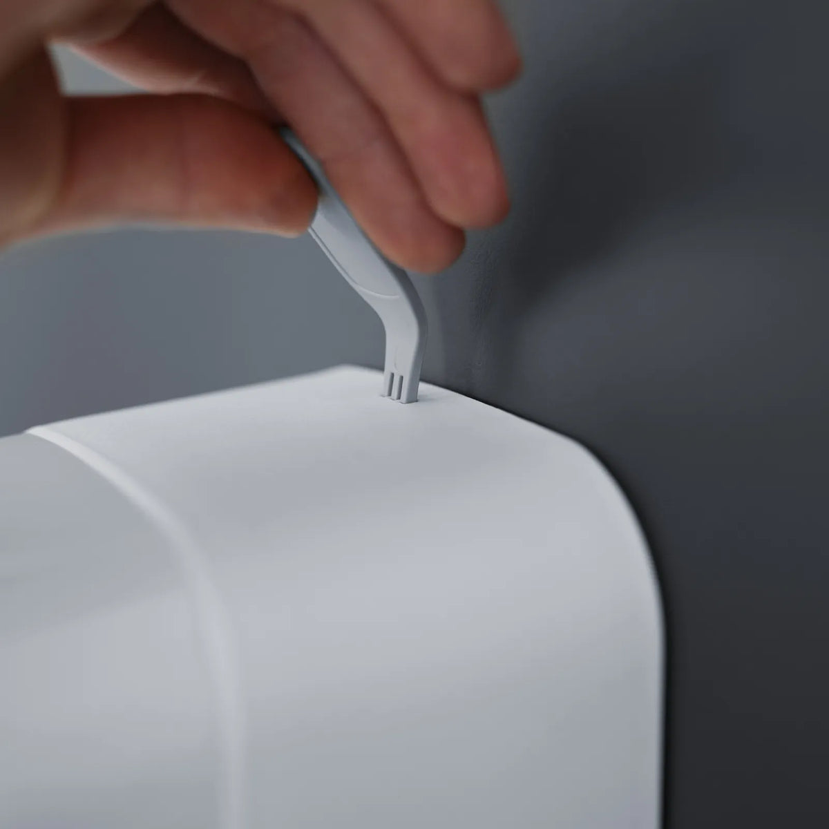 SemyTop Toilettenpapier Einzelblatt-Spender, Mini, weiß matt