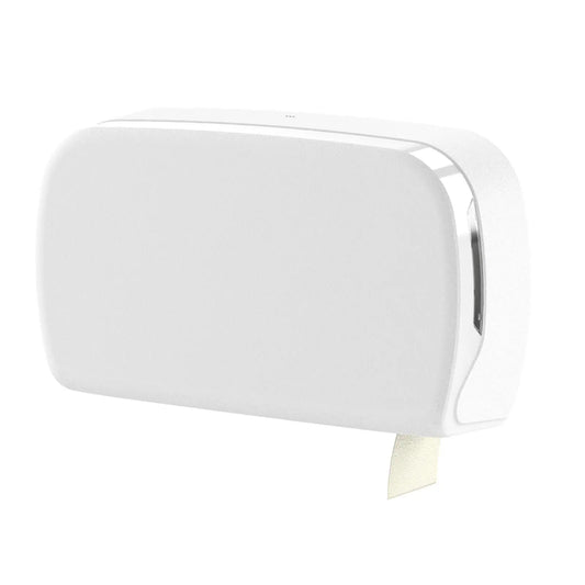 SemyTop Maxi Jumbo Toilettenpapierspender, für 2 Rollen, weiß matt, für Rollen bis Ø 24 cm