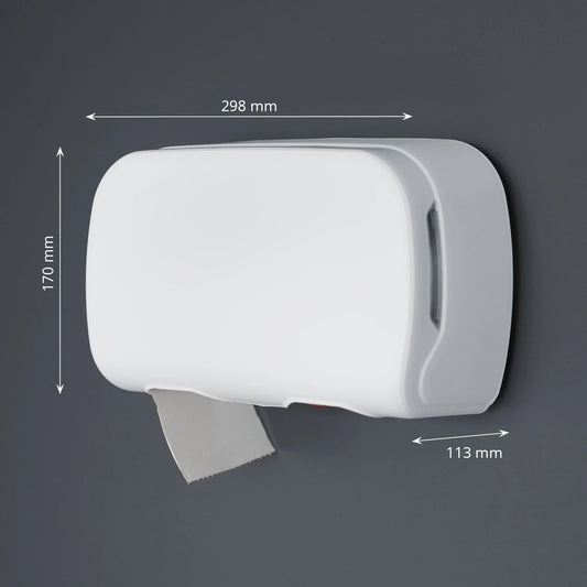 SemyTop Toilettenpapierspender, für 2 kernlose Rollen Toilettenpapier, weiß matt