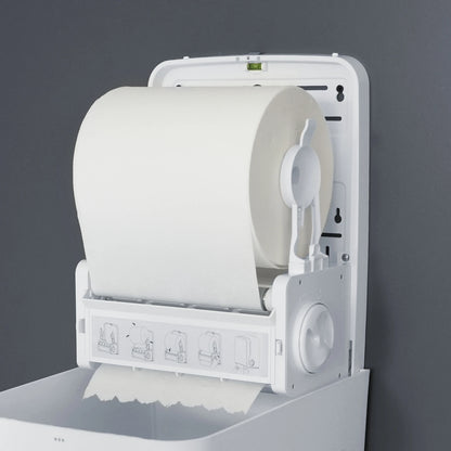 SemyTop Handtuchrollenspender, Autocut, weiß matt