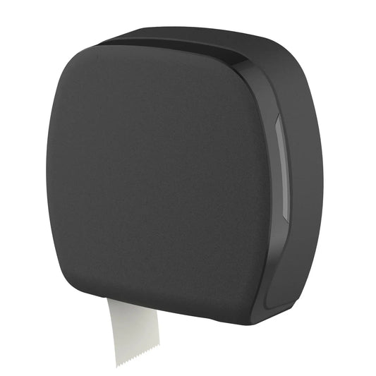 SemyTop Maxi Jumbo Toilettenpapierspender, schwarz matt, für Rollen bis Ø 28 cm