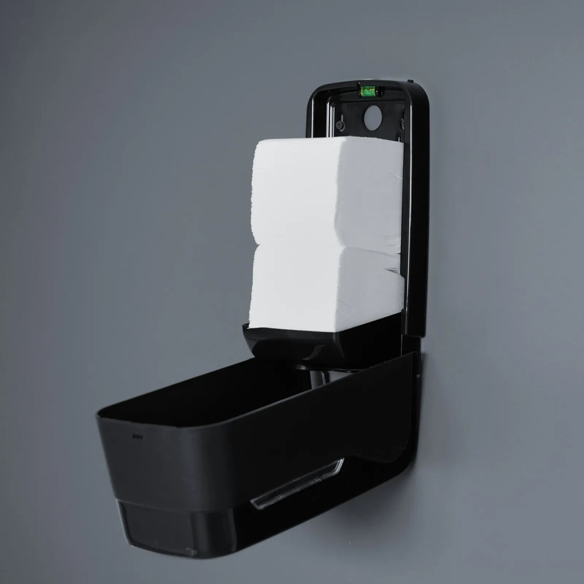 SemyTop Toilettenpapier Einzelblatt-Spender, Mini, schwarz matt