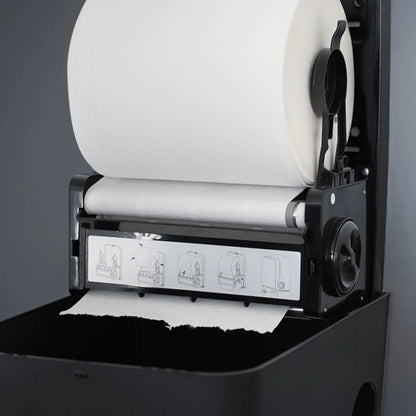 SemyTop Handtuchrollenspender, Autocut, schwarz matt