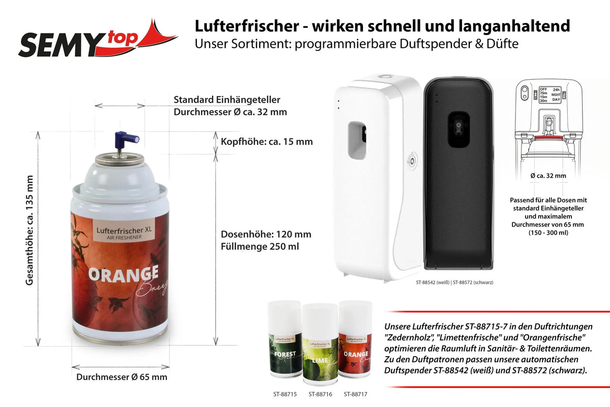 SemyTop Lufterfrischer XL "Orange Breeze", 12 x 250 ml