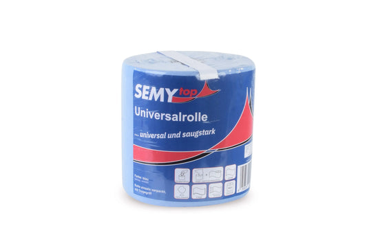 SemyTop Handtuchrolle MIDI 20 cm, 2-lagig, blau, Zellstoff, Ø 19 cm, 6 Rollen, einzeln verpackt mit Tragegriff