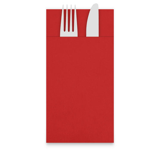 SemyTop Bestecktaschen "Point-to-Point", 39 x 38 cm, rot, 1/8-Falz, 20 x 50 Stück