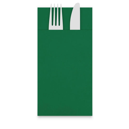 SemyTop Bestecktaschen "Point-to-Point", 39 x 38 cm, dunkelgrün, 1/8-Falz, 20 x 50 Stück