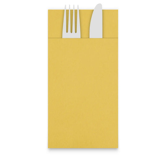 SemyTop Bestecktaschen "Point-to-Point", 39 x 38 cm, gelb, 1/8-Falz, 20 x 50 Stück