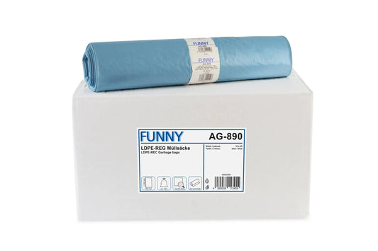 Funny LDPE-Regenerat Müllsäcke, blau, Typ 60 extra, 120 l, 700 x 1.100 mm, 250 Stück