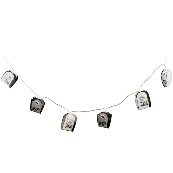 Lichterkette 10 LED Grabsteine | 170 cm | batteriebetrieben