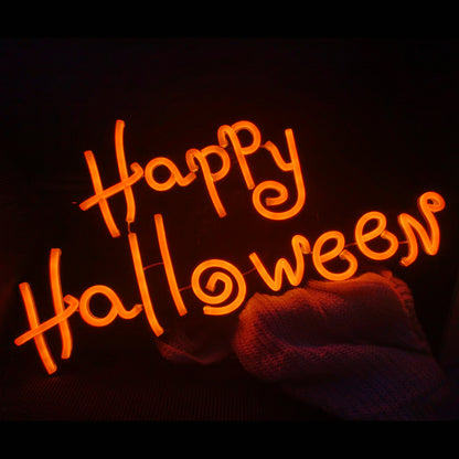 Neon-Schild 'Happy Halloween'