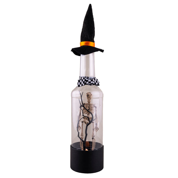 Flasche mit Halloween-Miniaturlandschaft | LED