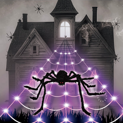 LED-Spinnennetz mit Spinne
