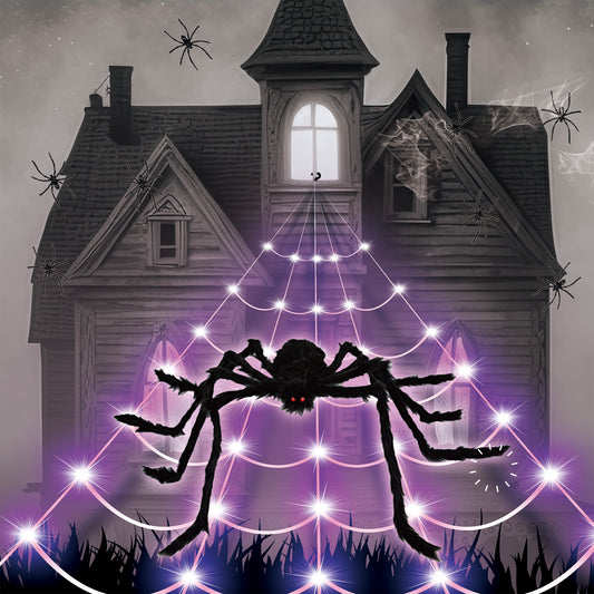LED-Spinnennetz mit Spinne
