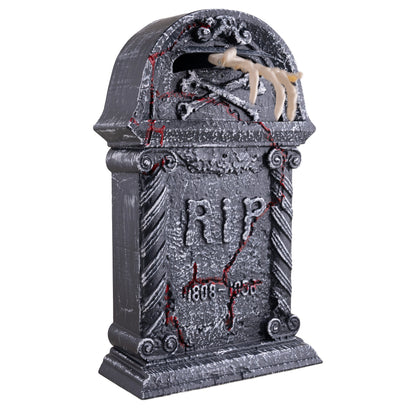 Grabstein mit greifender Skeletthand