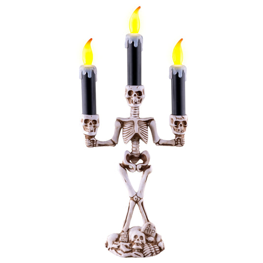 Skelett-Kerzenständer mit Licht