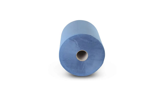 QUICKY Industrierolle 36 cm, 3-lagig, recycling blau, 1.000 Blatt, 1 Rolle