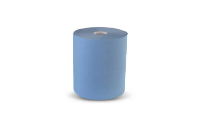 QUICKY Industrierolle 33 cm, 2-lagig, recycling blau, 1.000 Blatt, 2 Rollen