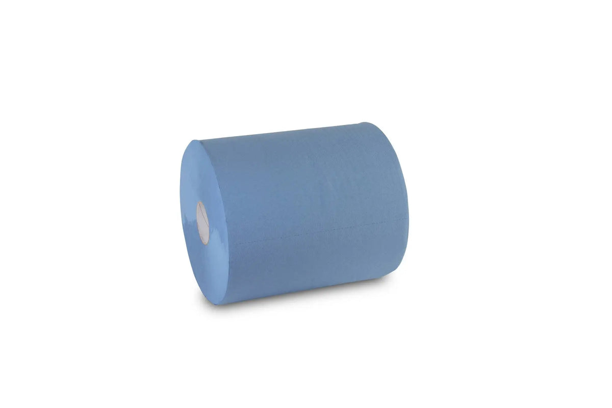 QUICKY Industrierolle 33 cm, 2-lagig, recycling blau, 1.000 Blatt, 2 Rollen