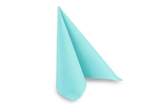 QUICKY Airlaid-Servietten 40 x 40 cm, mint blau, 1/4-Falz, 16 x 50 Stück