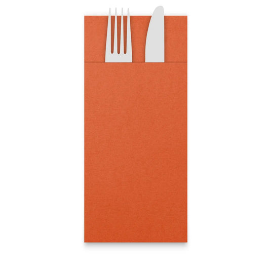 QUICKY Airlaid-Bestecktaschen 32 x 40 cm, orange, 1/8-Falz, 25 x 50 Stück