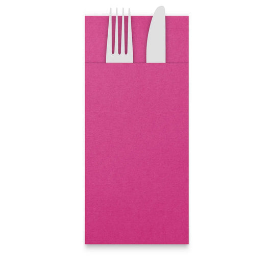 QUICKY Airlaid-Bestecktaschen 32 x 40 cm, fuchsia, 1/8-Falz, 25 x 50 Stück