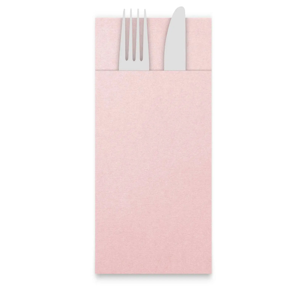 QUICKY Airlaid-Bestecktaschen 32 x 40 cm, zart rosa, 1/8-Falz, 25 x 50 Stück