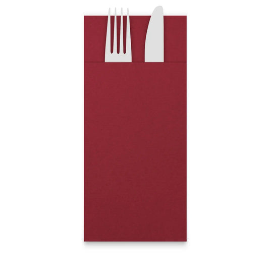 QUICKY Airlaid-Bestecktaschen 32 x 40 cm, bordeaux, 1/8-Falz, 25 x 50 Stück